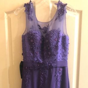 Grace Karin purple gown with beading